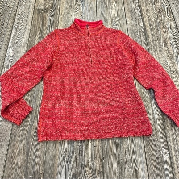 WOOLRICH large sweater Tanglewood quarter zip red new 3/4 pullover. - Picture 2 of 8